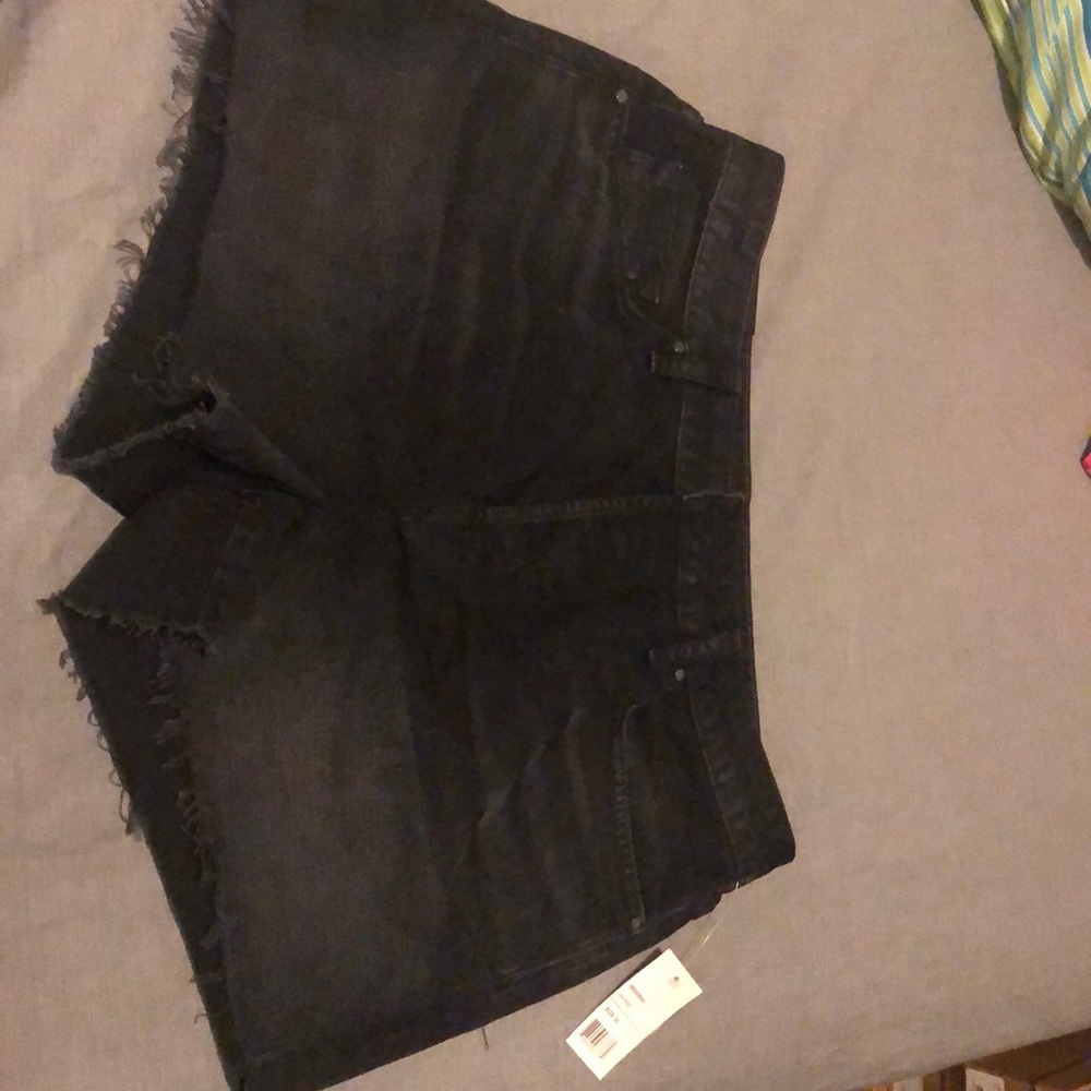 J Brand Black faded jean shorts